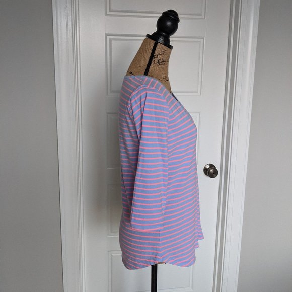 🛍️ BUNDLE ONLY | GAP purple/pink striped knit top Medium - Picture 3 of 12